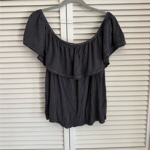 American Eagle soft and sexy grey off the shoulder shirt